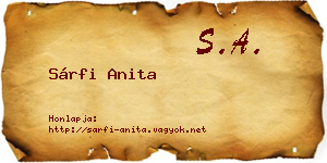 Sárfi Anita névjegykártya