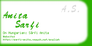 anita sarfi business card