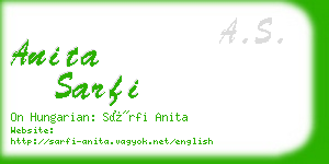 anita sarfi business card